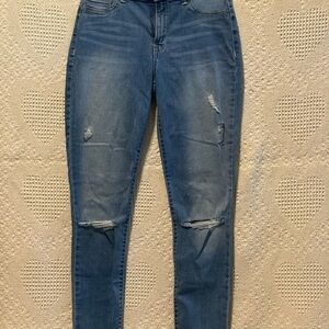 Rewash Women's Distressed Blue Skinny Jeans